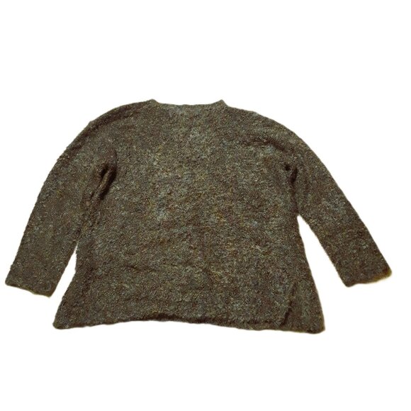 Fuzzy Green Mohair Blend Round Neck Dropped Shoulder Sweater L Jones New York - Picture 4 of 6